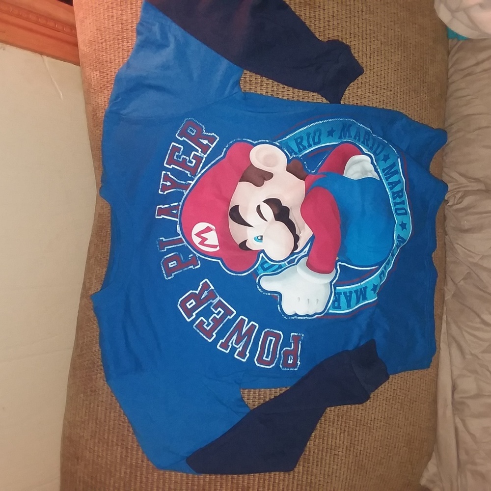 MARIO Power Player Boys Medium Long Sleeve T-Shirt